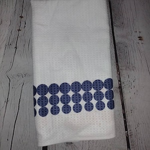 Pyrex Dots Pattern Waffle Weave Dishtowel, Pyrex Towel, kitchen towels, custom Pyrex towels, Dots