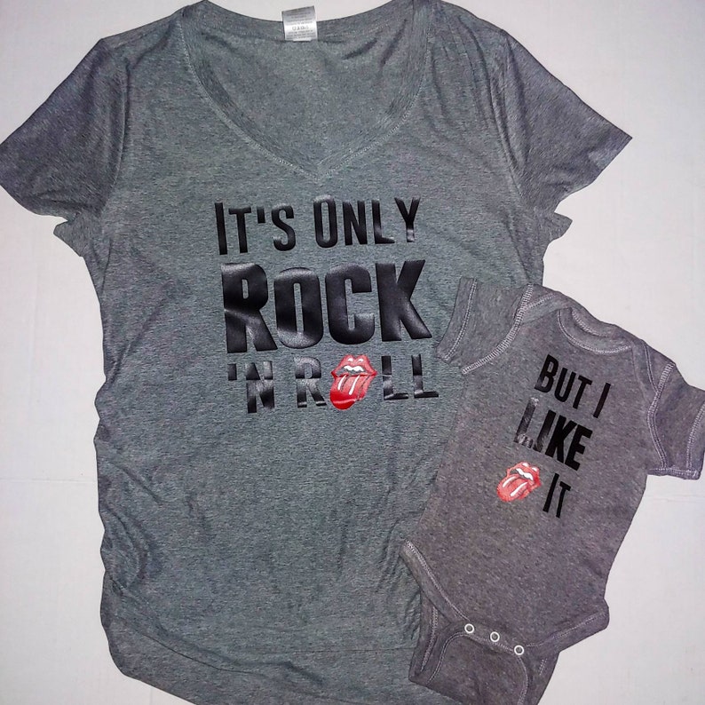 Mommy /& Me shirt Rock Shirt Band Tee Rock N Roll Tee It/'s Only Rock /'N Roll Shirt