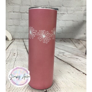 Pyrex Pink Daisy Inspired Tumbler, 20oz Tumbler, Pyrex Patterns, Vintage