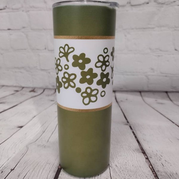Vaso Pyrex con diseño vintage de margaritas locas, 20 oz, con aislamiento