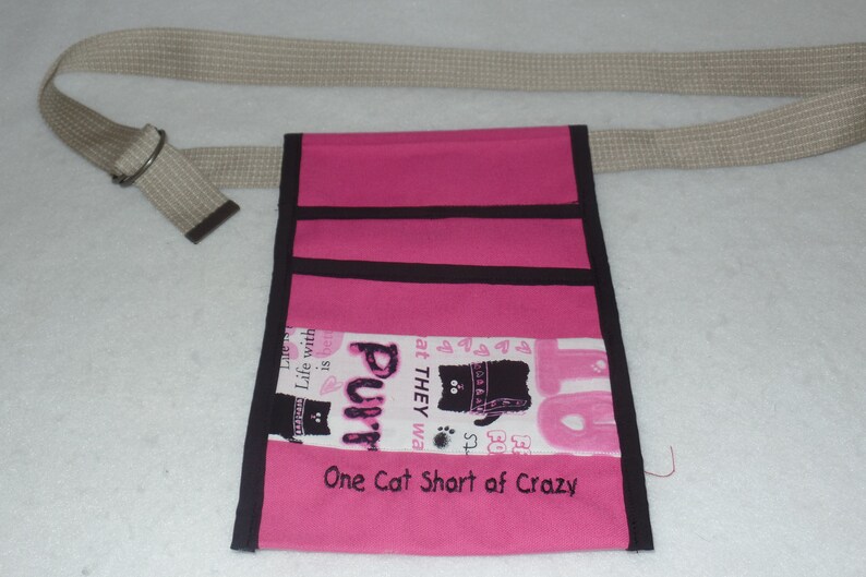 Utility Pouch Holster Side Apron One Cat Short of Crazy Amusing Sayings Server Waitress Vendor Craft by Diner Divas