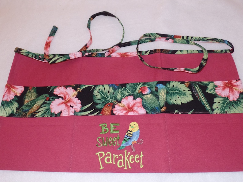 Amusing Quote Be Sweet Parakeet Server Waitress Daycare Kindergarden Teacher Bartender Vendor Craft Utility Half Apron by Diner Divas