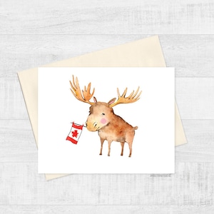 Moose Greeting card 5.5x 4.25 Canada day Blank card Canadian Animal Card image 1