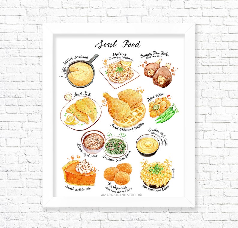 Soul Food/ Fine Art Print/ Kitchen Wall Art/ Kitchen Wall Decor/ Food Print/ Food Illustration/ Gift for Foodies image 1