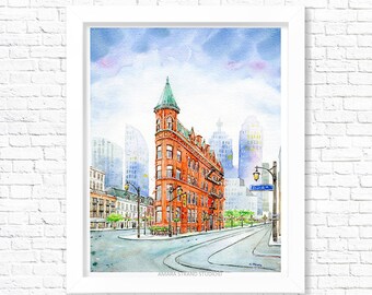 Gooderham Building Toronto/ Fine Art Print/ Wall Art/ Toronto Art/ Home Decor/ Wall Decor/ Wall Hanging/ Cityscape Prints/ Urban Sketch Art