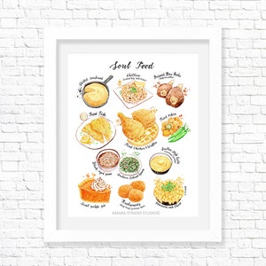 Soul Food/ Fine Art Print/ Kitchen Wall Art/ Kitchen Wall Decor/ Food Print/ Food Illustration/ Gift for Foodies image 3