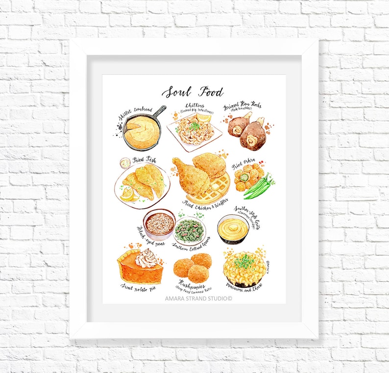 Soul Food/ Fine Art Print/ Kitchen Wall Art/ Kitchen Wall Decor/ Food Print/ Food Illustration/ Gift for Foodies image 3