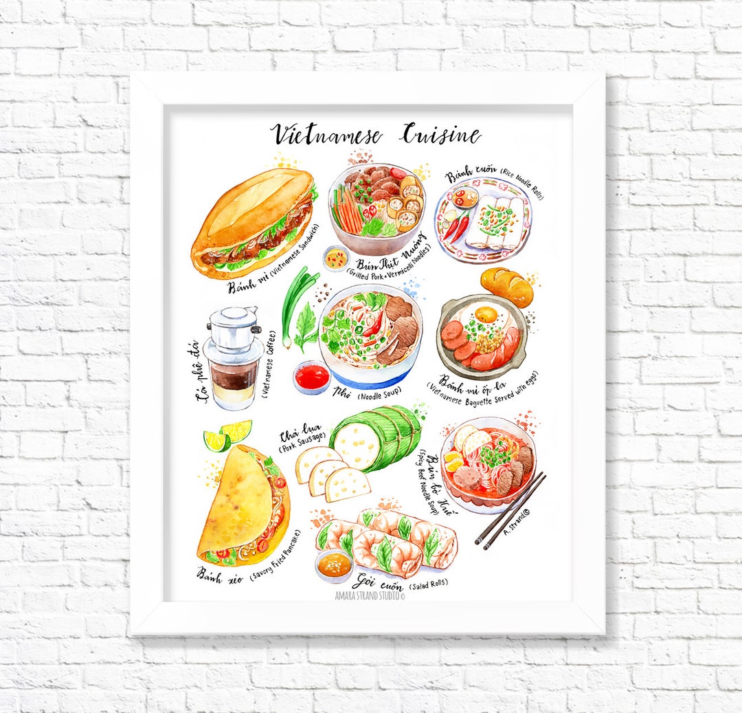 Vietnamese Cuisine/ Fine Art Print/ Kitchen Wall Art/ Food Poster