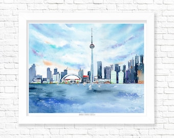 Toronto Skyline/ Fine Art Print/ Toronto Painting/ Toronto Art/ Wall Decor/ Wall Art/ Home Decor/ Wall Hanging