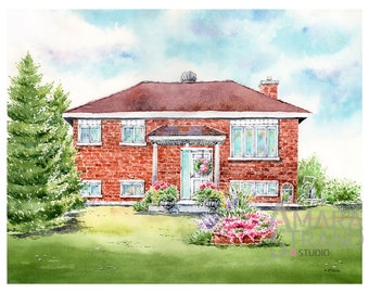 Custom House Portrait/ Storefront/ Wedding Venue for Anniversary/ Christmas/ Housewarming/ Birthday/ Wedding Gift/ Custom Painting