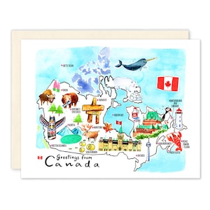 Carte du Canada/ Carte de voeux du Canada/ Fête du Canada/ Carte vierge/ Collection Canada/ A2