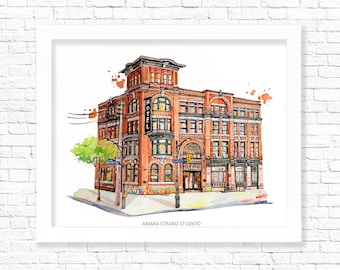 Gladstone Hotel, Toronto/ Fine Art Print/ Wall Art/ Toronto Art/ Home Decor/ Wall Decor/ Wall Hanging/ Cityscape Prints/ Urban Sketch Art