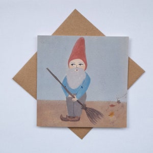 Carte Gnome, carte de vœux écologique, vierge, toute occasion, saisonnière, festive, waldorf, anniversaire, juste pour dire, nouvel emploi, nouveau départ, amis