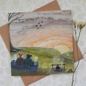 Amitié, anniversaire, carte de vœux écologique, coucher de soleil, lever du soleil, scène confortable, meilleur ami, juste pour dire, meilleurs amis, partager des secrets, note