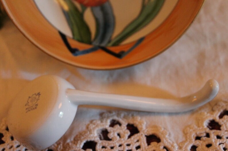 Deco Luster Ware Noritake Mayo or Whipped Cream Bowl with Matching Porcelain Ladle