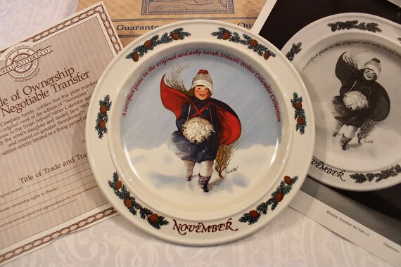 1985 November Birthday Collector Plate Sarah Stilwell Weber Calendar  Series, Newell Pottery Co, in the Original Box From Bradford Exchange - Etsy