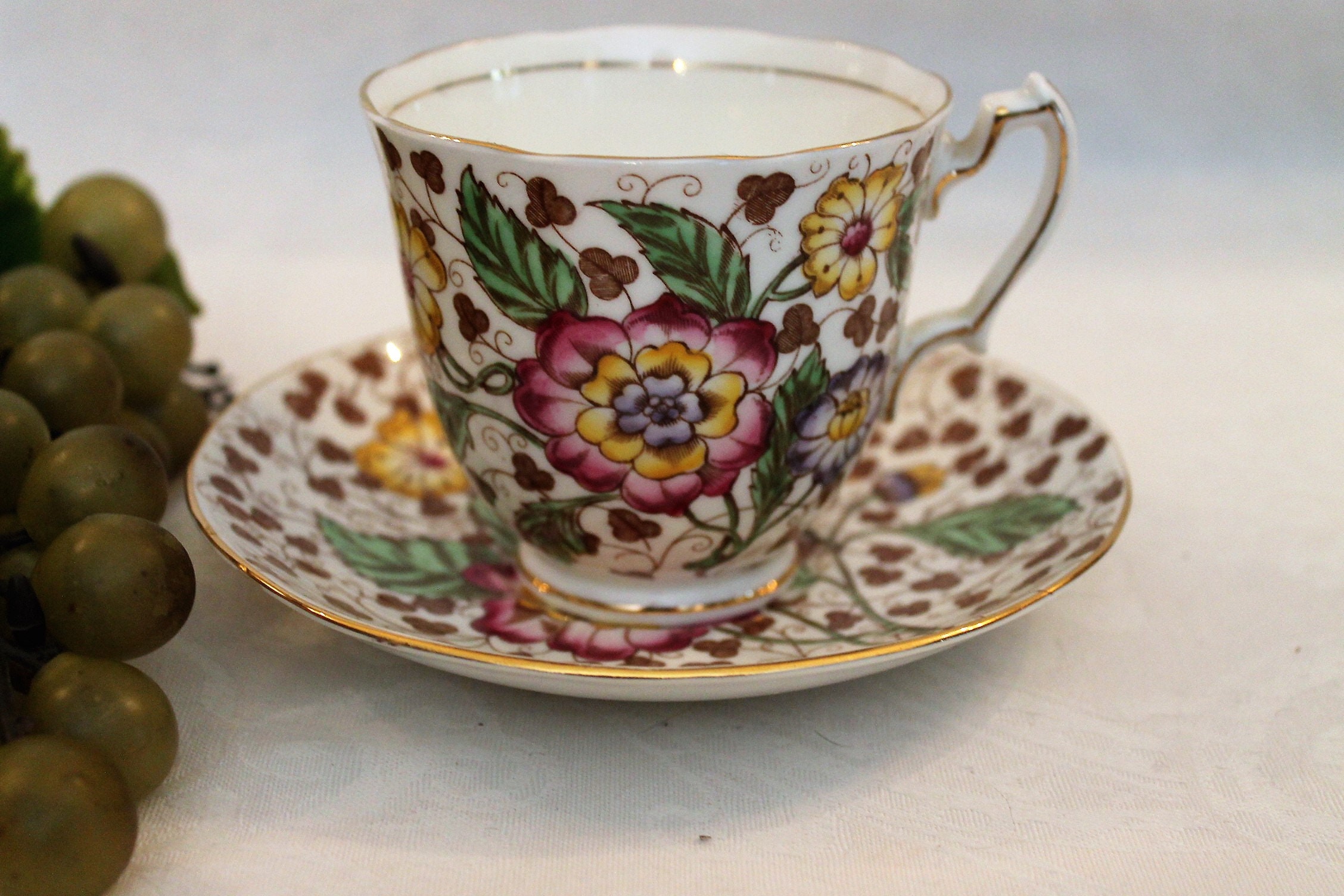 Adderley Bone China Lawley Tea Cup and Matching Saucer Etsy