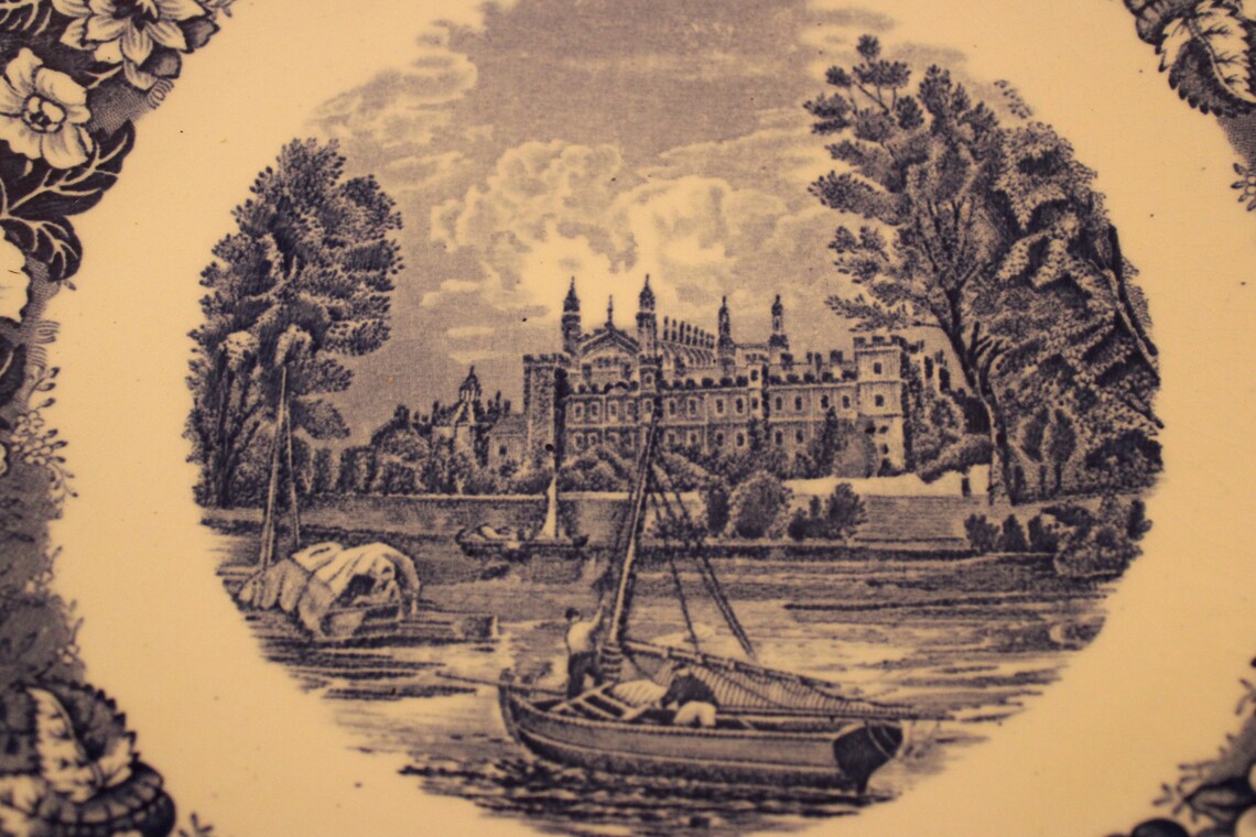 View Of Eton College 10 Handled Cookie Plate Palissy Etsy