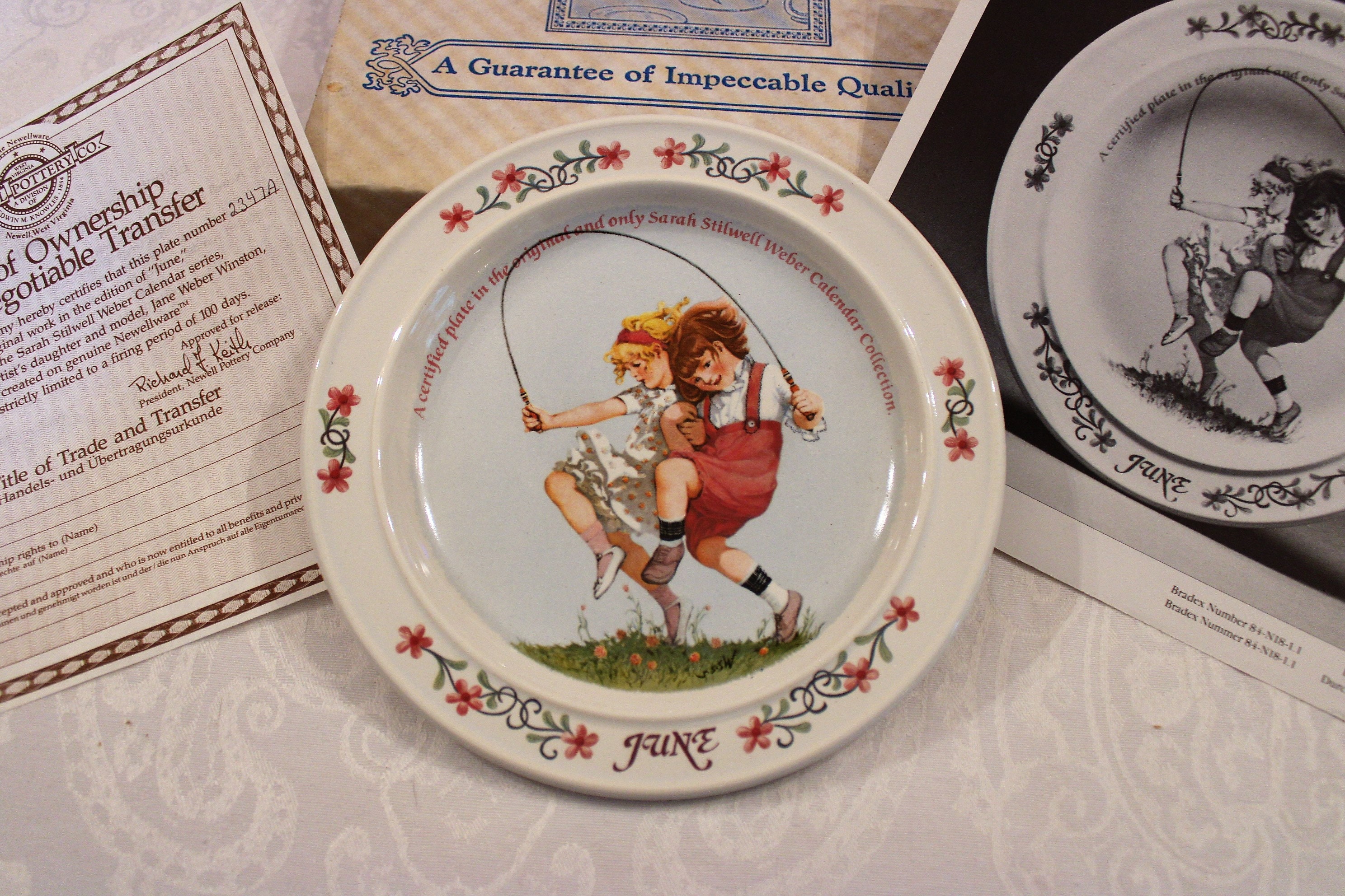 1984 June Birthday Collector Plate - Sarah Stilwell Weber Calendar