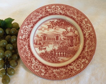 Royal Stafford 8.25" Salad Plate - My Lady's Garden, Pink with Bridge Landscape, Excellent Condition
