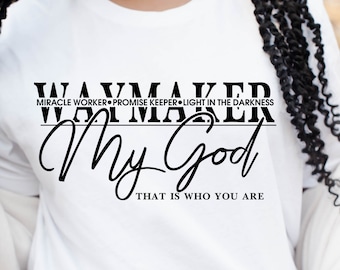 Waymaker Graphic T-shirt | Faith T-shirt, Christian T-shirt, Religious T-shirt, Love, Grace, Faith, Jesus, Faith Shirt, Bible Verse Shirt