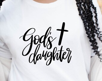 God's Daughter Graphic T-shirt | Faith T-shirt, Christian T-shirt, Religious T-shirt, Grace, Faith, Jesus, Faith Shirt, Bible Verse Shirt