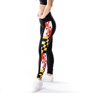 Maryland Flag Women&#39;s Full Length Yoga Pant Leggings