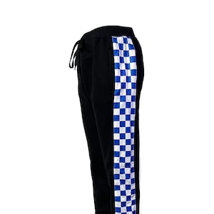 Checkered stripe joggers discount