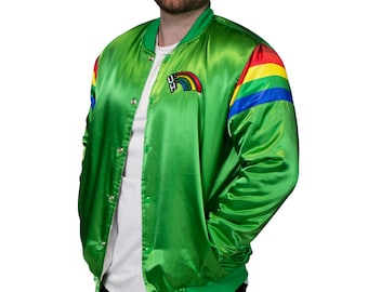University of Hawaii Rainbow Warriors Men's Satin Button-up Bomber