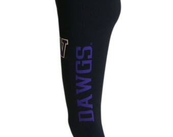 Washington Huskies NCAA Women's Yoga Capri Pant Leggings (Black)