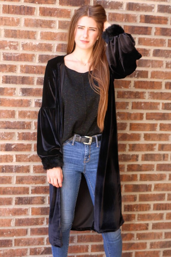 black velvet cardigan