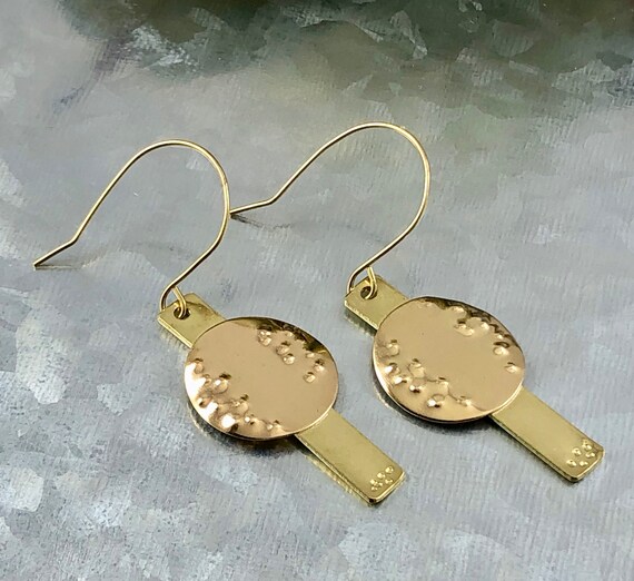 Brass Dangle Earrings Wardrobe Friendly Easy Go Etsy