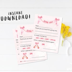 Afdrukbare Ad-Lib bedankkaarten voor kinderen - ballet - ballerina - dans - vul de blanco in