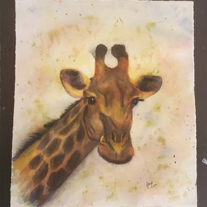 ORIGINAL Watercolor of GIRAFFE