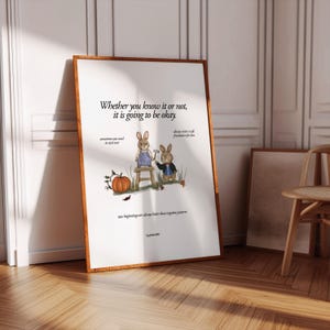 Pôster de trio com citações de amizade de coelhos | Download digital | Ilustrações de citações de livros sobre histórias de coelhos | Decoração de quarto, arte de parede, cartão postal, amizade