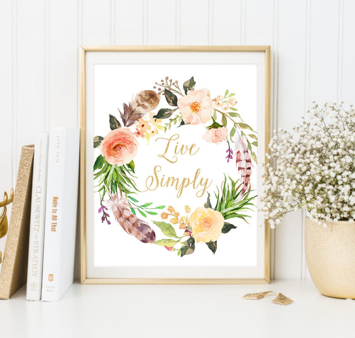 Floral printable Art, Floral Print, Watercolor Art, Inspirational Print ...