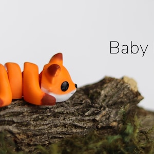 Articulated Baby Fox - 3D Printed Animals - Desk Toys