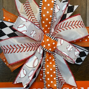 UT Vols Baseball Door Hanger, Tennessee Baseball Door Decor, Welcome Tennessee Home, Orange and White, UTK Baseball Wreath, Go Vols Decor image 6