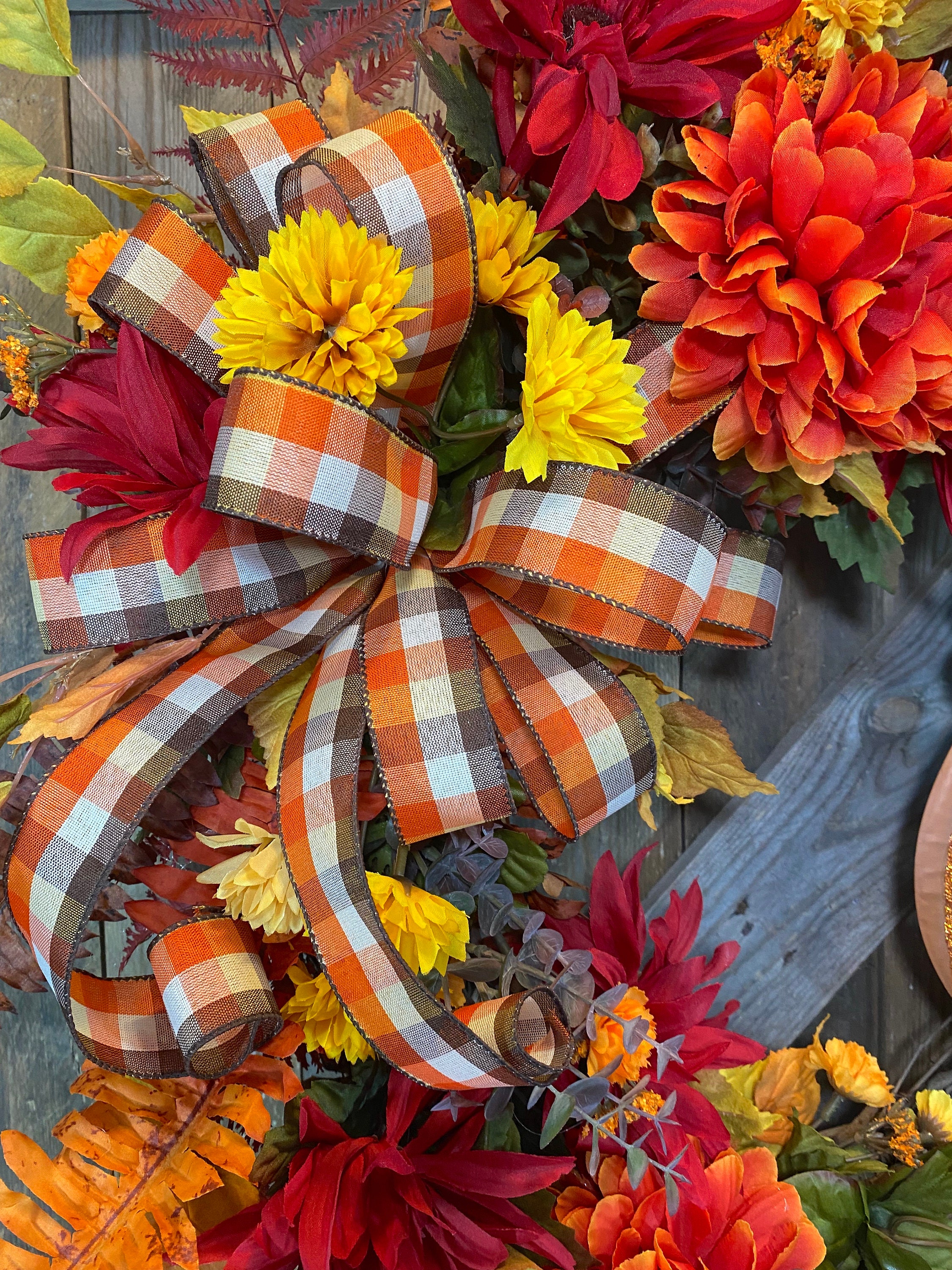 Fall Floral Grapevine Wreath for Front Door, Owl Door Decor, Owl Floral ...