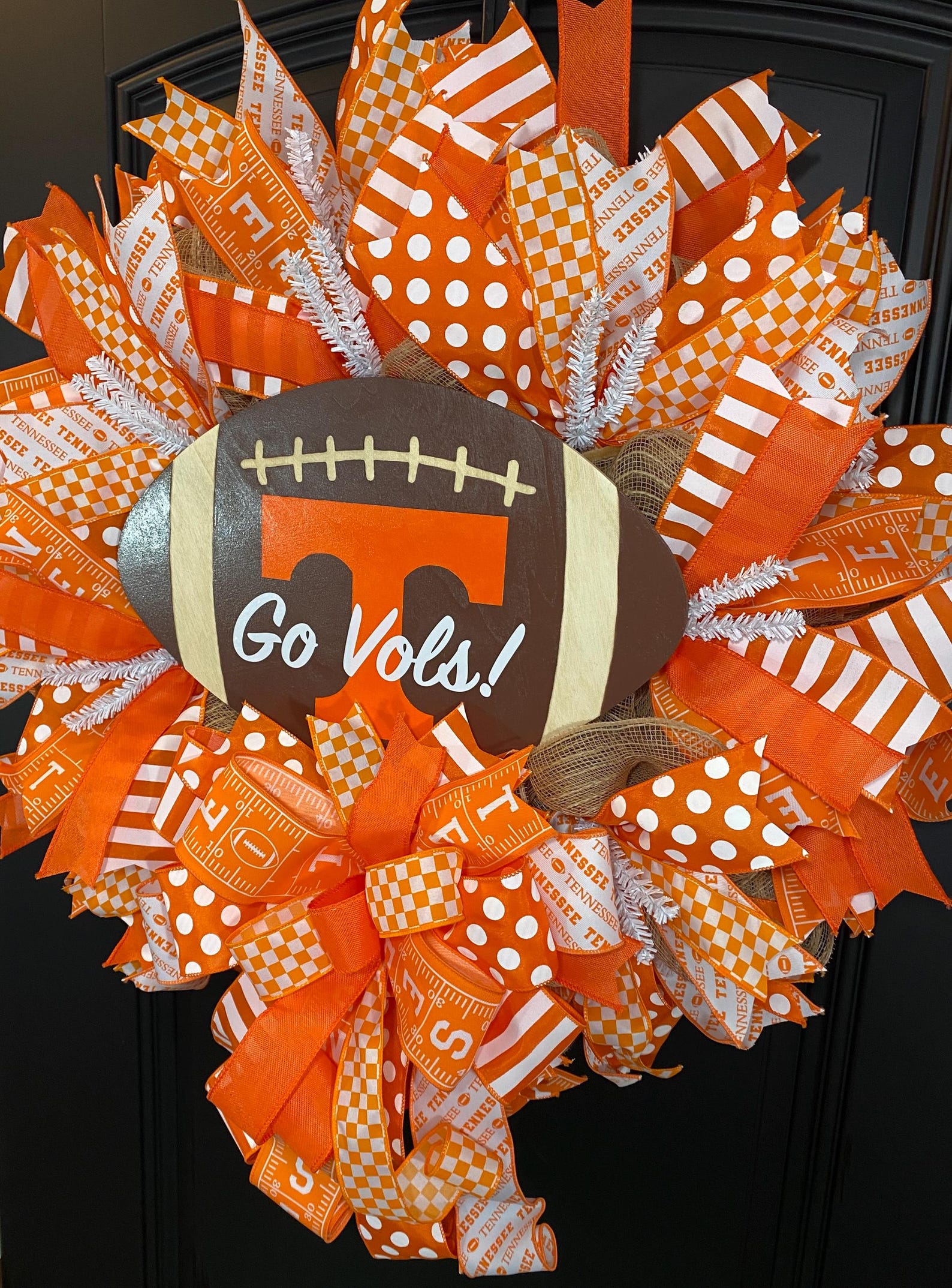UT Football Wreath for Front Door, University of TN Door Decor, Orange ...