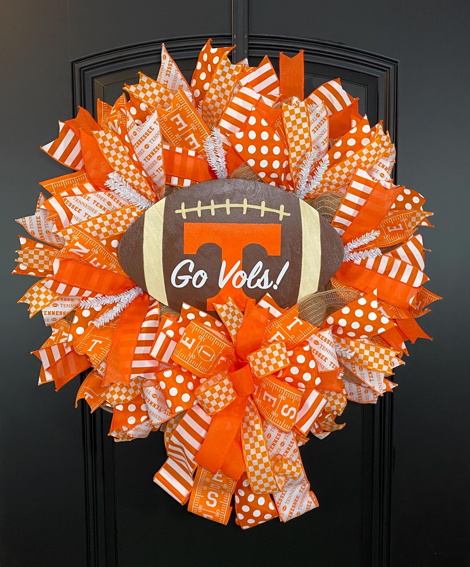 UT Football Wreath for Front Door, University of TN Door Decor, Orange ...