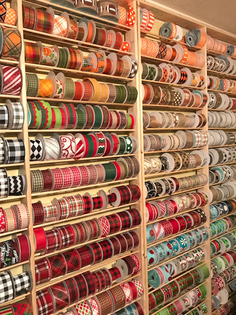 DIY Ribbon Storage Tutorial Ribbon Rack Plans Ribbon Storage Etsy