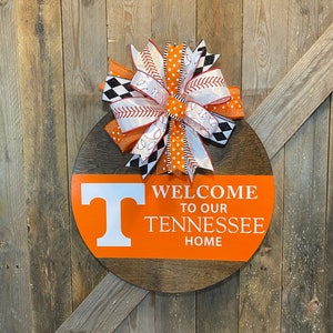 UT Vols Baseball Door Hanger, Tennessee Baseball Door Decor, Welcome Tennessee Home, Orange and White, UTK Baseball Wreath, Go Vols Decor image 7