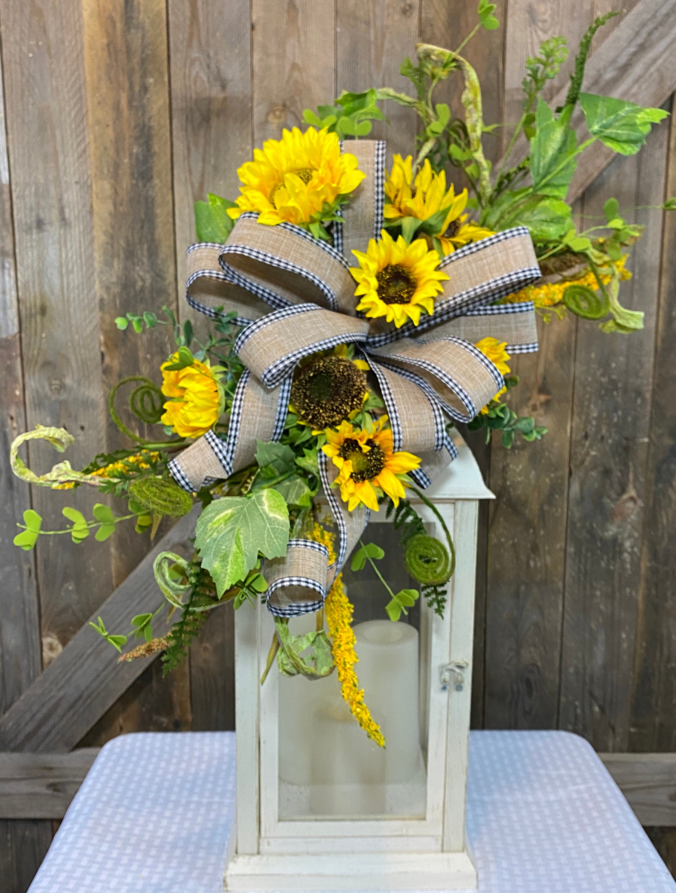 Sunflower Swag for Lantern Summer Sunflower Floral Decor Etsy