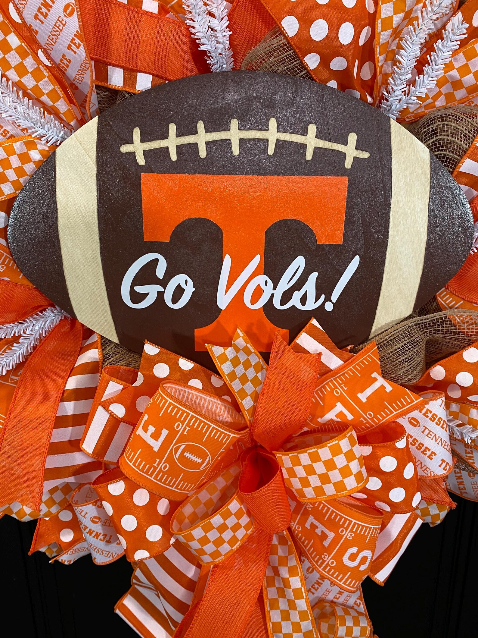 UT Football Wreath for Front Door, University of TN Door Decor, Orange ...