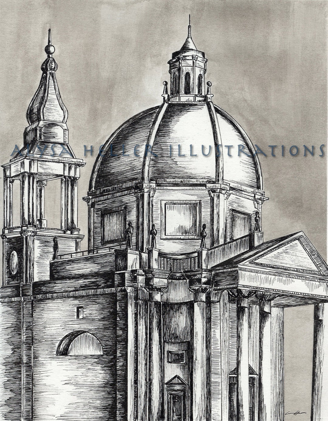 Church in Rome - PRINT - Etsy