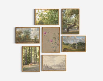Woodland Landscape Art Print Set | Digital Nature Photography & Vintage Forest Artwork | Gallery Wall Download