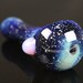Galaxy Pipe Cobalt Space Pipe Space Fumed Cobalt Glass Pipe, Heady Hand Blown with Pink Slyme 