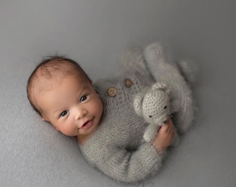 Cozy Gray Newborn Photo Backdrop: Soft Brushed Posing Fabric, Gray Posing Fabric