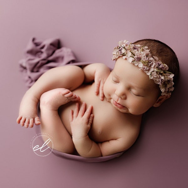 Sawyer Backdrop, Newborn Photo Prop, Dusty Purple Posing Fabric, Newborn Photography Backdrop, Newborn Fabric Backdrop, Purple Backdrop